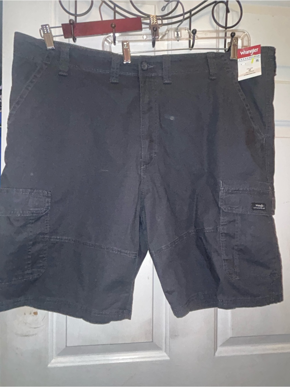 Wrangler Black Cargo Shorts with Utility Pockets